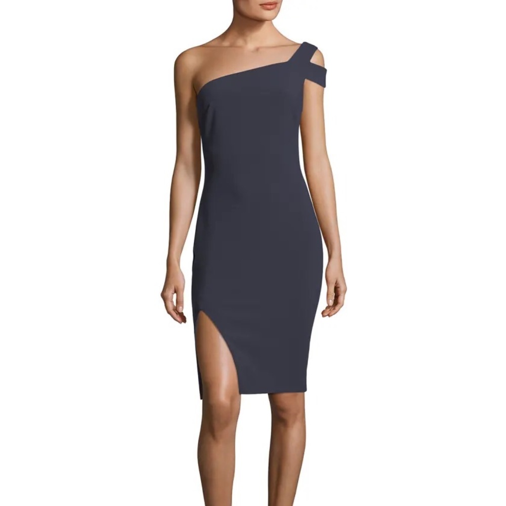NWT LIKELY PACKARD NAVY ASYMMETRICAL BODY-CON SHEATH WOMENS 6
